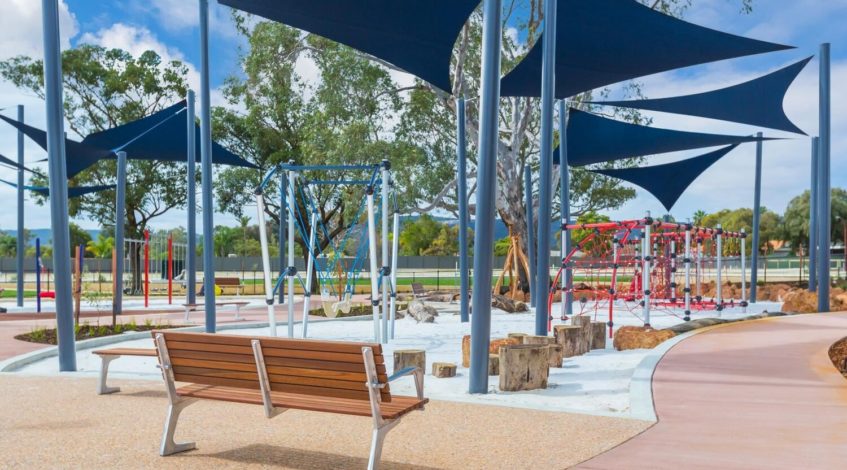 Commercial grade Shade Sails over playgrounds